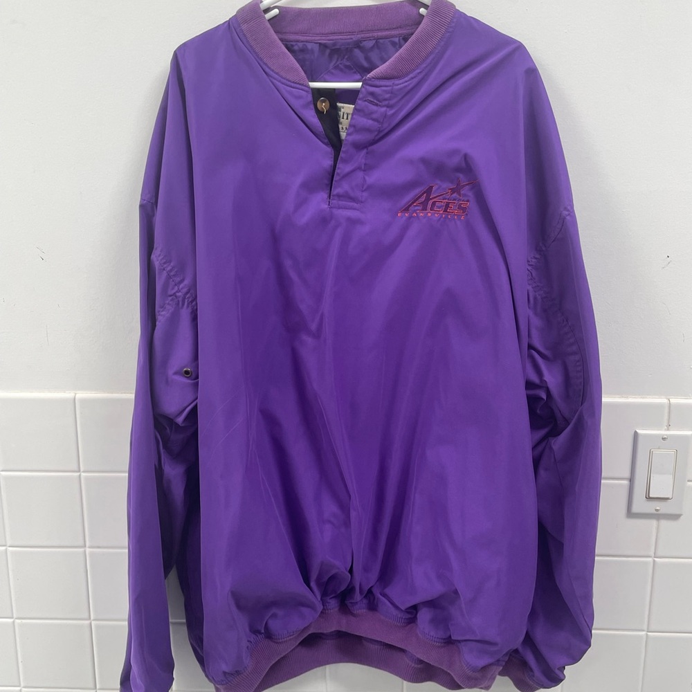 Vintage Evansville Purple Aces Windbreaker Jacket Size XXL